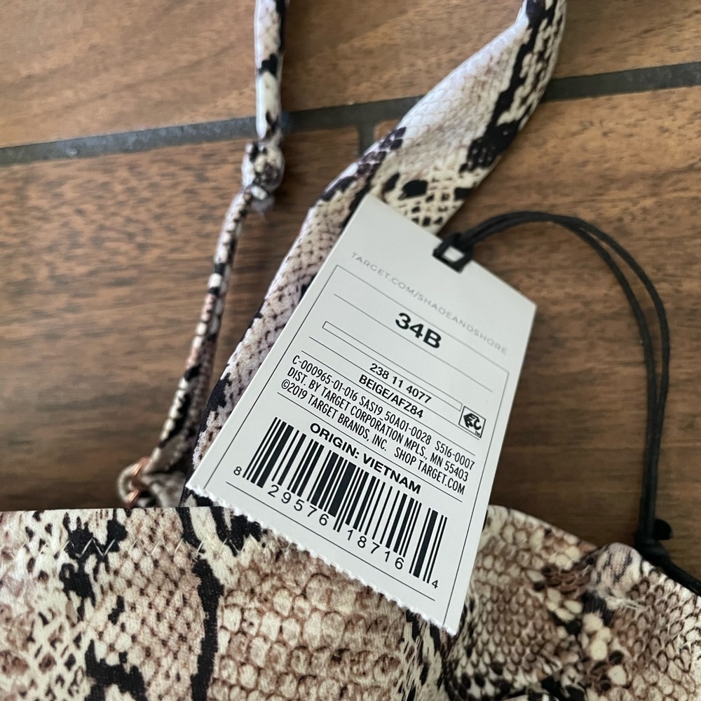 Shade & Shore Snake Print Bandeau Balconette Bikini Top Size 34b — image 5 of 8